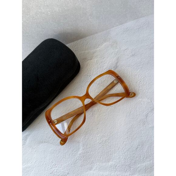 NEW Gucci GG0473O Oversized Eyeglasses Frames in Brown main image 4